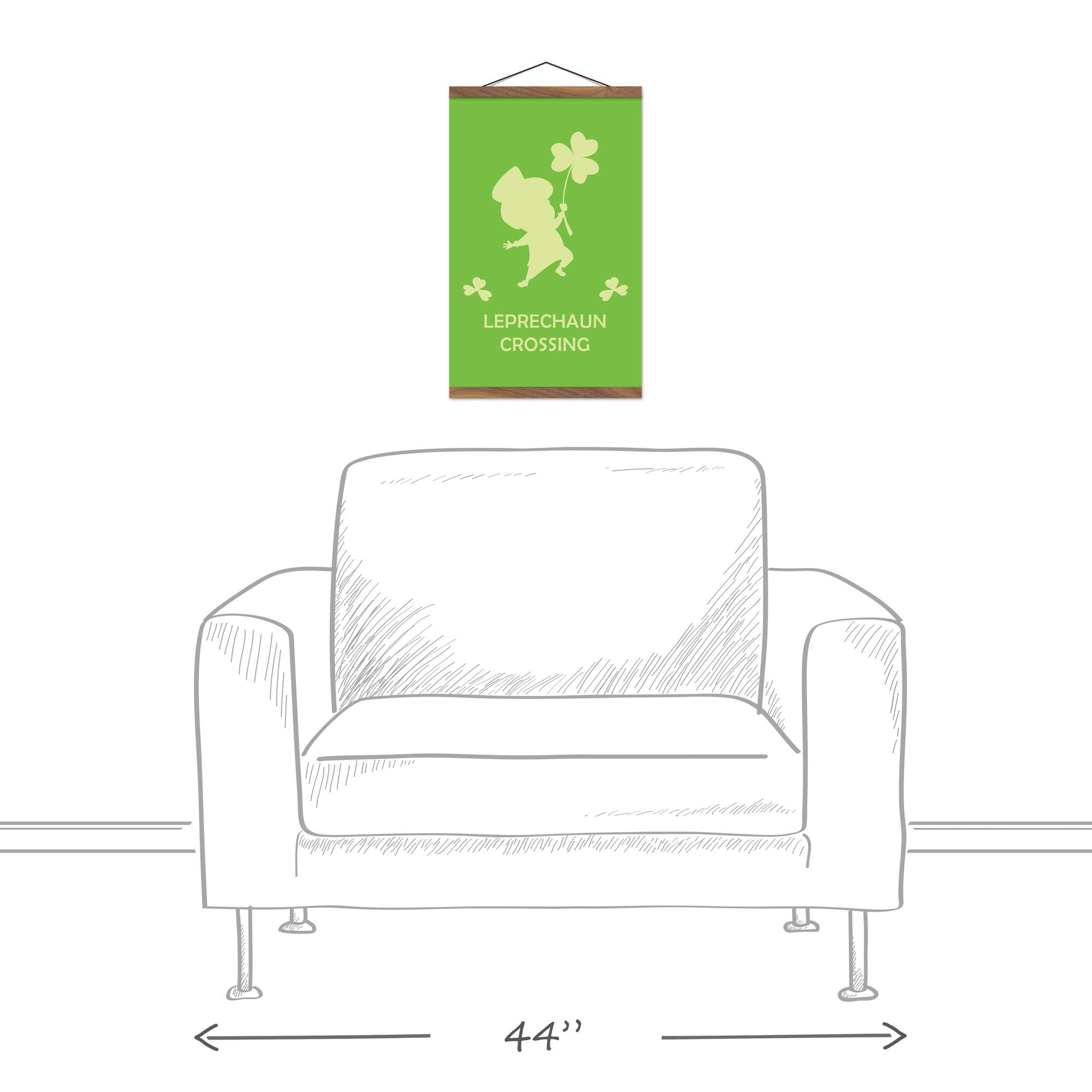 Leprechaun Crossing 12" x 18" Teak Hanging Canvas
